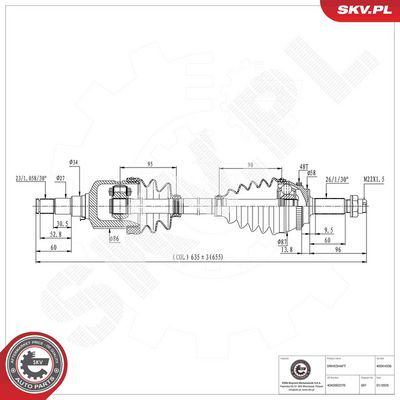 Piedziņas vārpsta ESEN SKV 40SKV036
