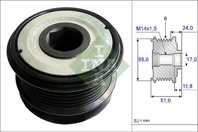 Ģeneratora brīvgaitas mehānisms Schaeffler INA 535 0196 10