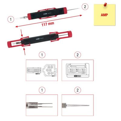 Noņemšanas instruments, Plakans/Apaļš kontaktspraudnis KS TOOLS 154.0012