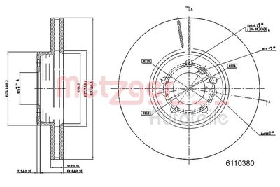 Тормозной диск METZGER 6110380