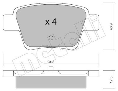 Комплект тормозных колодок, дисковый тормоз METELLI 22-0639-0