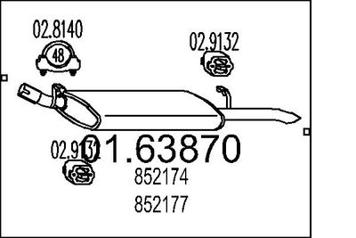 Глушитель выхлопных газов конечный MTS 01.63870