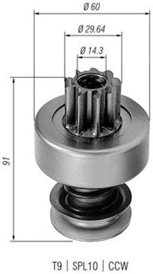 Ведущая шестерня, стартер MAGNETI MARELLI 940113020245