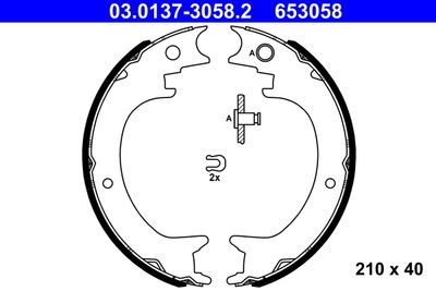 Bremžu loku kompl., Stāvbremze ATE 03.0137-3058.2