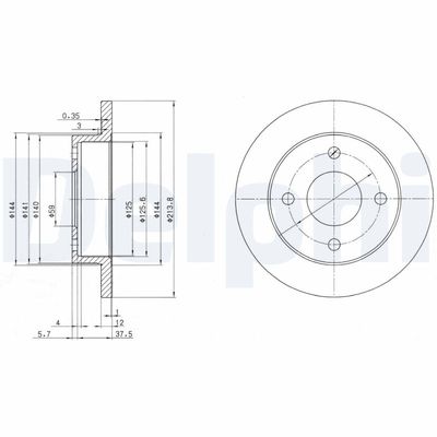 Bremžu diski DELPHI BG2357