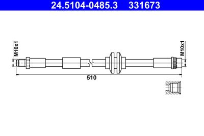 Тормозной шланг ATE 24.5104-0485.3