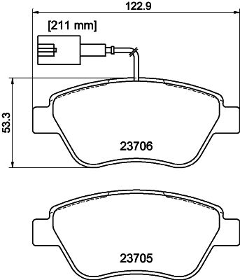 HELLA PAGID 8DB355016071 Bremžu uzliku kompl