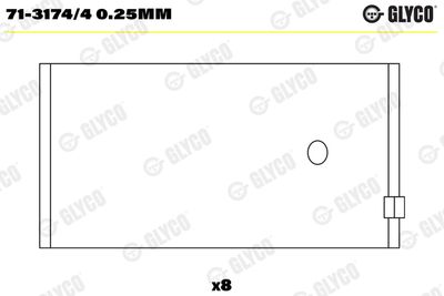 Шатунный подшипник GLYCO 71-3174/4 0.25mm