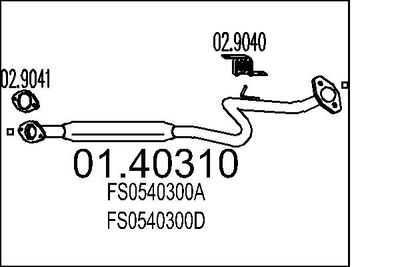 Труба выхлопного газа MTS 01.40310