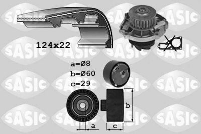 Ūdenssūknis + Zobsiksnas komplekts SASIC 3906038