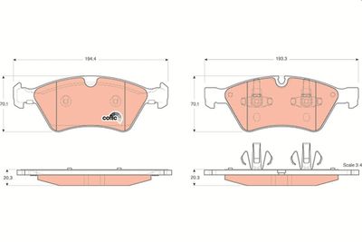 Комплект тормозных колодок, дисковый тормоз TRW GDB1642