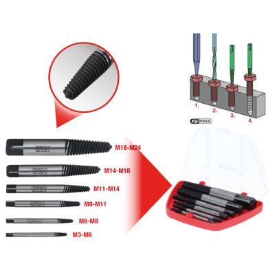 KS TOOLS 1501330 Nolauztu skrūvju izskrūvēšanas