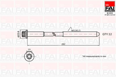 Cilindru galvas skrūvju komplekts FAI AUTOPARTS B1137