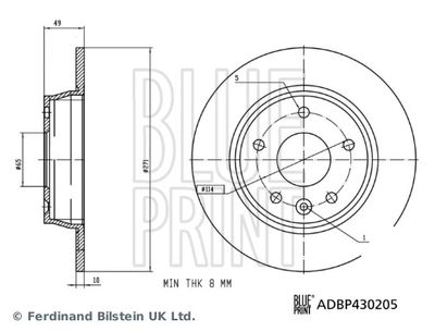 Тормозной диск BLUE PRINT ADBP430205