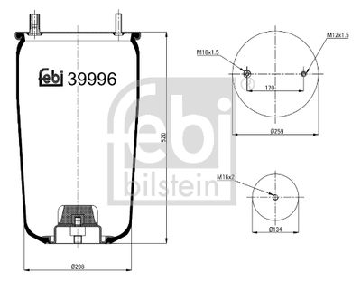 Pneimoatsperes spilvens, Pneimopiekare FEBI BILSTEIN 39996