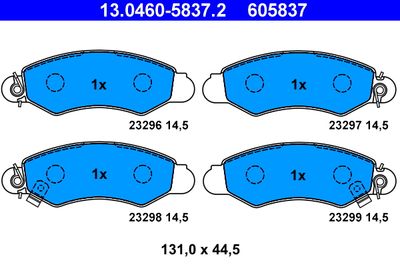 Bremžu uzliku kompl., Disku bremzes ATE 13.0460-5837.2