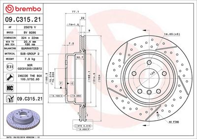 Bremžu diski BREMBO 09.C315.21
