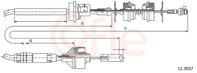 Трос, управление сцеплением COFLE 92.11.3037
