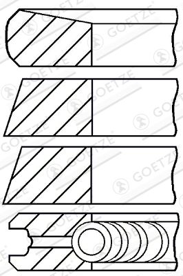 Комплект поршневых колец GOETZE ENGINE 08-323700-00