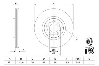 Тормозной диск BOSCH 0 986 479 J45