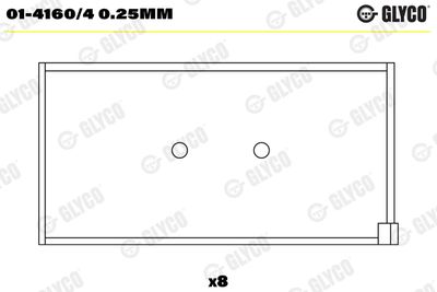 Шатунный подшипник GLYCO 01-4160/4 0.25mm