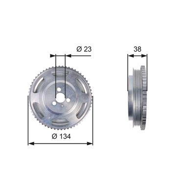 Ременный шкив, коленчатый вал GATES TVD1070