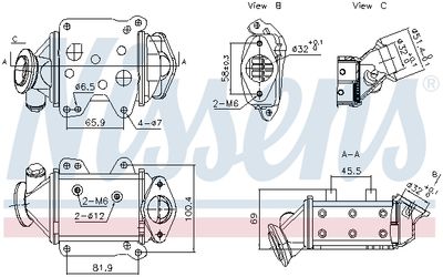 Радиатор, рециркуляция ОГ NISSENS 989457