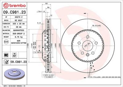 Тормозной диск BREMBO 09.C981.23
