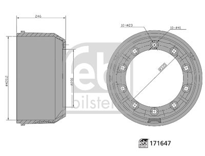 Тормозной барабан FEBI BILSTEIN 171647