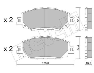 Комплект тормозных колодок, дисковый тормоз METELLI 22-1235-0