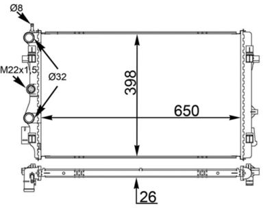 Радиатор, охлаждение двигателя MAHLE CR 1559 000S