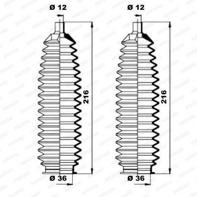 Комплект пыльника, рулевое управление MOOG K150203