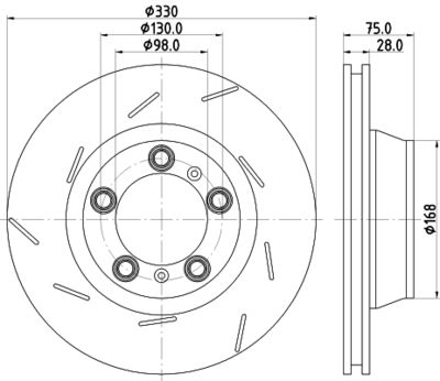 Bremžu diski HELLA PAGID 8DD 355 133-671