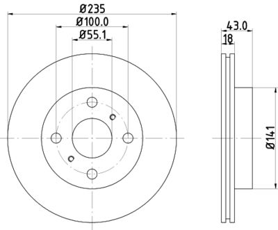 Bremžu diski HELLA PAGID 8DD 355 107-281
