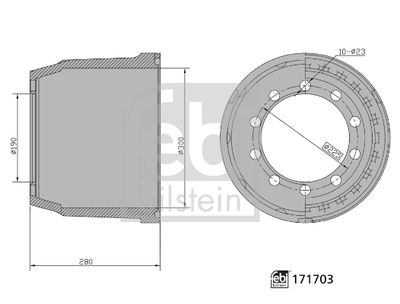 Тормозной барабан FEBI BILSTEIN 171703