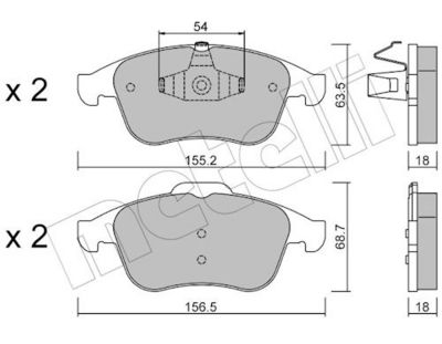 Комплект тормозных колодок, дисковый тормоз METELLI 22-0803-0