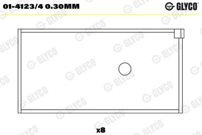 Шатунный подшипник GLYCO 01-4123/4 0.30mm