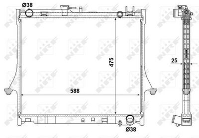 Радиатор, охлаждение двигателя NRF 53055
