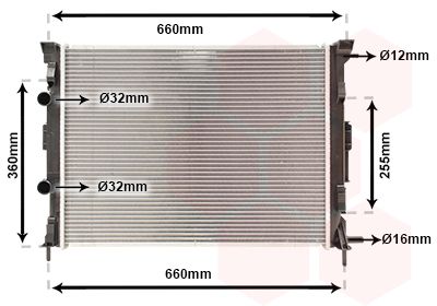 Radiators, Motora dzesēšanas sistēma VAN WEZEL 43002308