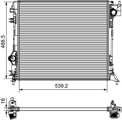 Radiators, Motora dzesēšanas sistēma VALEO 735625