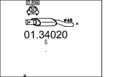 Предглушитель выхлопных газов MTS 01.34020