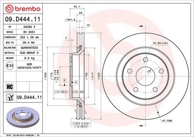 Тормозной диск BREMBO 09.D444.11