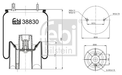Pneimoatsperes spilvens, Pneimopiekare FEBI BILSTEIN 38830
