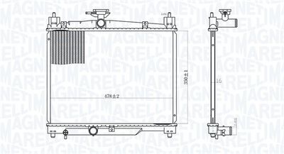 Радиатор, охлаждение двигателя MAGNETI MARELLI 350213164800