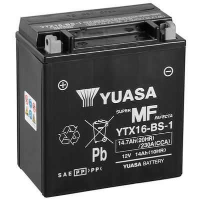 Startera akumulatoru baterija YUASA YTX16-BS-1