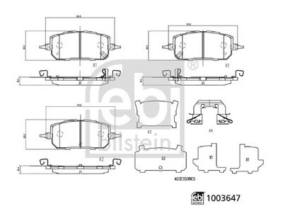 Bremžu uzliku kompl., Disku bremzes FEBI BILSTEIN 1003647