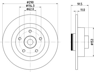 Bremžu diski HELLA PAGID 8DD 355 133-651