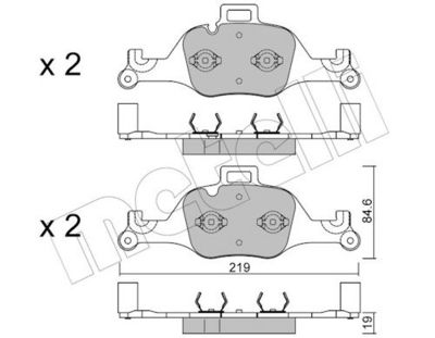 Bremžu uzliku kompl., Disku bremzes METELLI 22-1145-0
