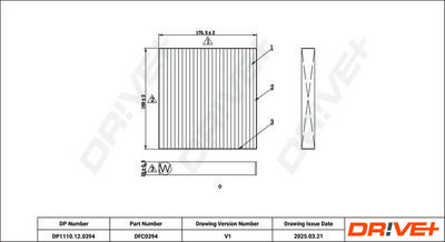 Filtrs, Salona telpas gaiss Dr!ve+ DP1110.12.0394