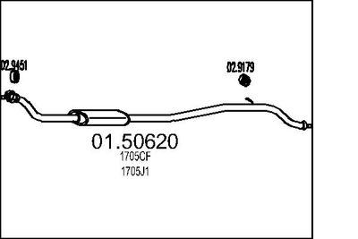 Средний глушитель выхлопных газов MTS 01.50620
